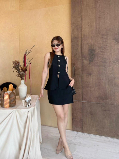 Summer Sleeveless Blouse With Mini Skort Sets